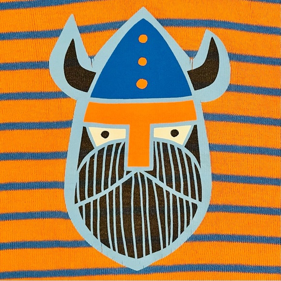 Hanna Andersson Viking Pajamas Boys 4 100 cm Girls Stripes Short Johns Norse 4T - Picture 2 of 3